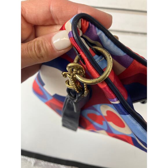 COACH 42178 LARGE COACH MULTI COLOR SIGNATURE NYLON WRISTLET - Picture 13 of 16